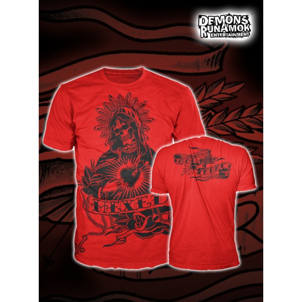 God Free Youth - New Skull Mary T-SHIRT RED SIZE S